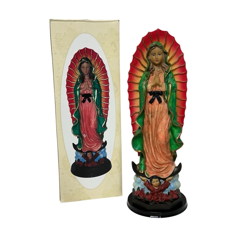 Our Lady of Guadalupe Statue 12 Inch Resin Virgen de Guadalupe Estatua NIB